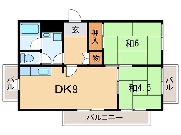 ヴィラ新多聞の物件間取画像